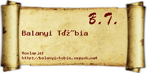 Balanyi Tóbia névjegykártya